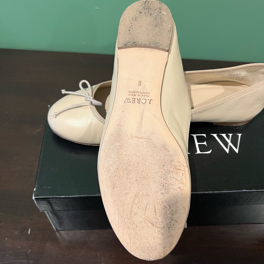 J. Crew Cream Moccasins with Bow Detail - Picture 3 of 4